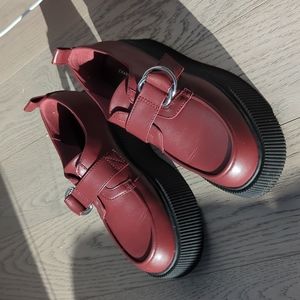 Cordova Buckled Platform Loafers - Burgundy